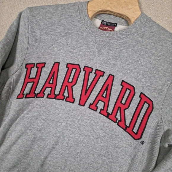 Zara Tops Harvard University Sweatshirt Womens Medium Gray